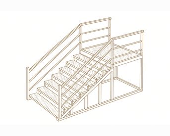 Изображение для товара Лестница металлическая (10 ступеней, рифленый лист, без площадки)