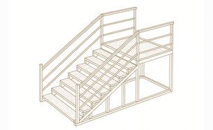 Изображение для товара Лестница металлическая (5 ступеней, просечно-вытяжной лист, без площадки)